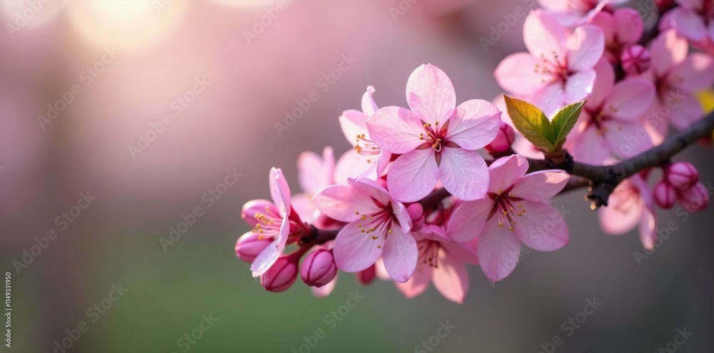 Delicate pink flowers bloom on a dwarf Korean lilac tree's branches, , pink flowers Delicate pink flowers bloom on a dwarf Korean lilac tree's branches, , pink flowers