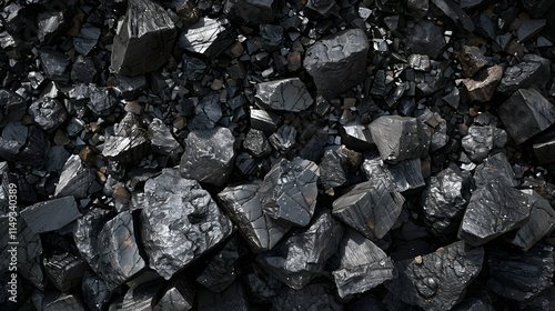 Wallpaper Mural Detailed Close-up of Raw Coal Chunks with Varying Textures and Shades for Industrial Use Torontodigital.ca