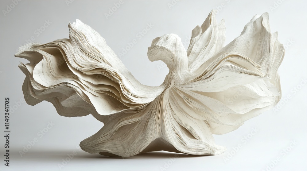 Abstract Paper Sculpture: Layers of Elegance Abstract Paper Sculpture: Layers of Elegance