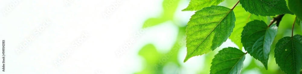 Majestic green leaves of sacred fig tree against white backdrop, nature, botanical Majestic green leaves of sacred fig tree against white backdrop, nature, botanical