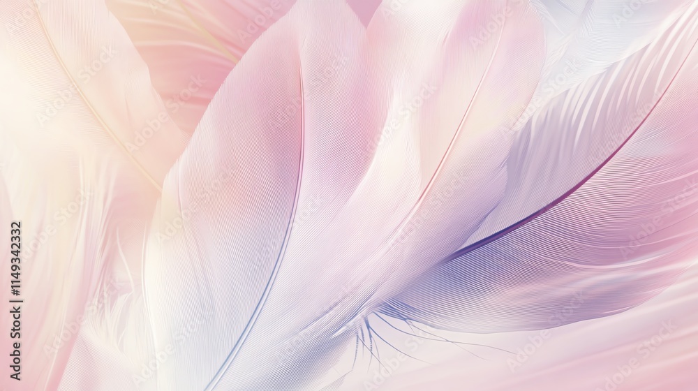 Abstract feather pattern in soft pastel tones, pattern, delicate and organic Abstract feather pattern in soft pastel tones, pattern, delicate and organic