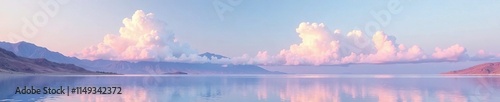 Pastel lenticular cloud formations at mono lake, hue, soft, pastel photo