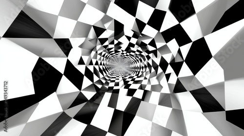 Geometric cube illusion pattern in grayscale tones, pattern, 3D and contemporary photo