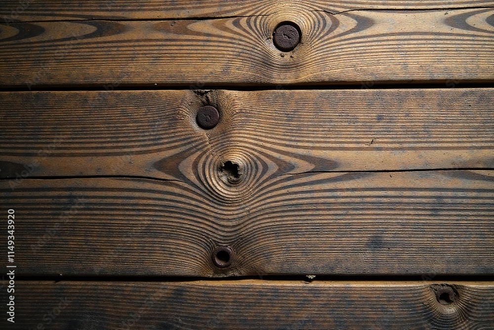 Naklejka premium Weathered wooden surface with deep splits and cracks, uneven texture, warped, grooved