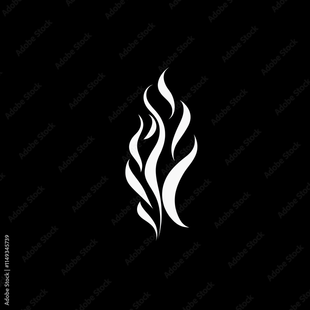 Abstract White Flame Design, Elegant Fire Graphic Abstract White Flame Design, Elegant Fire Graphic