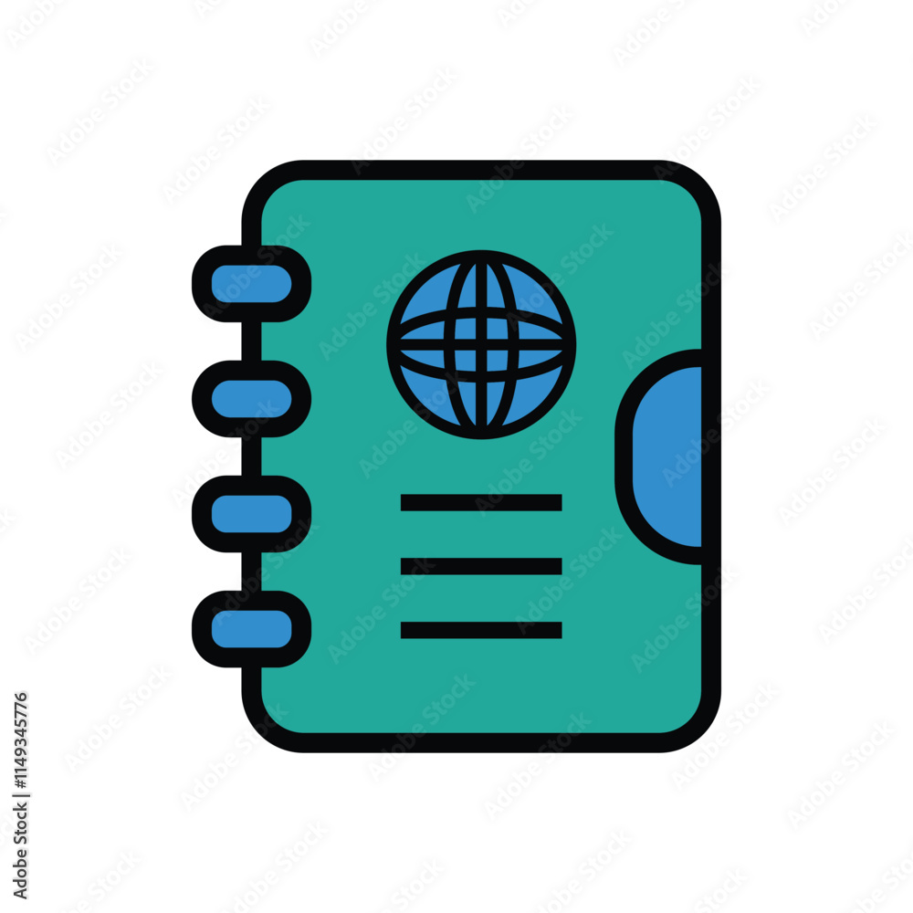 high quality modern address book color icon with minimalist design for digital and print projects high quality modern address book color icon with minimalist design for digital and print projects
