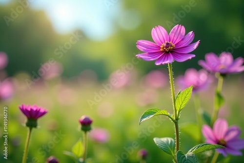 Purple lythrum in full bloom amidst wildflowers, nature, garden, meadow photo