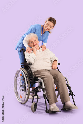 Senior woman in wheelchair ...