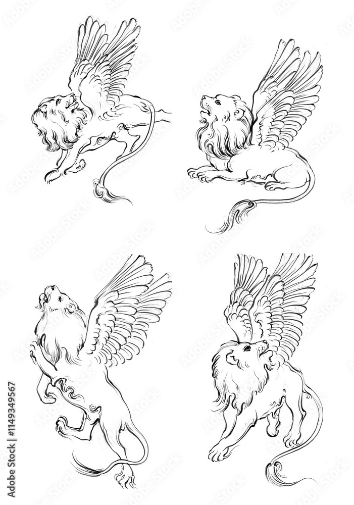 Fototapeta premium black and white wings