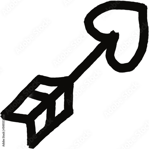 Black arrow with heart shape