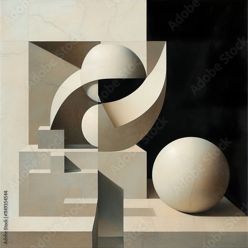 Abstract Geometric Composition: A Study in Light and Shadow
