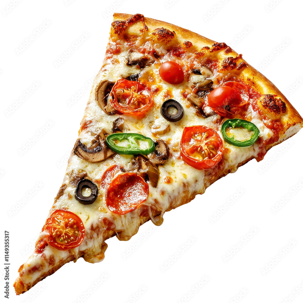 Delicious Slice of Pepperoni Pizza Topped with Fresh Vegetables and Melted Cheese, Perfect for Food Lovers and Culinary Enthusiasts Delicious Slice of Pepperoni Pizza Topped with Fresh Vegetables and Melted Cheese, Perfect for Food Lovers and Culinary Enthusiasts