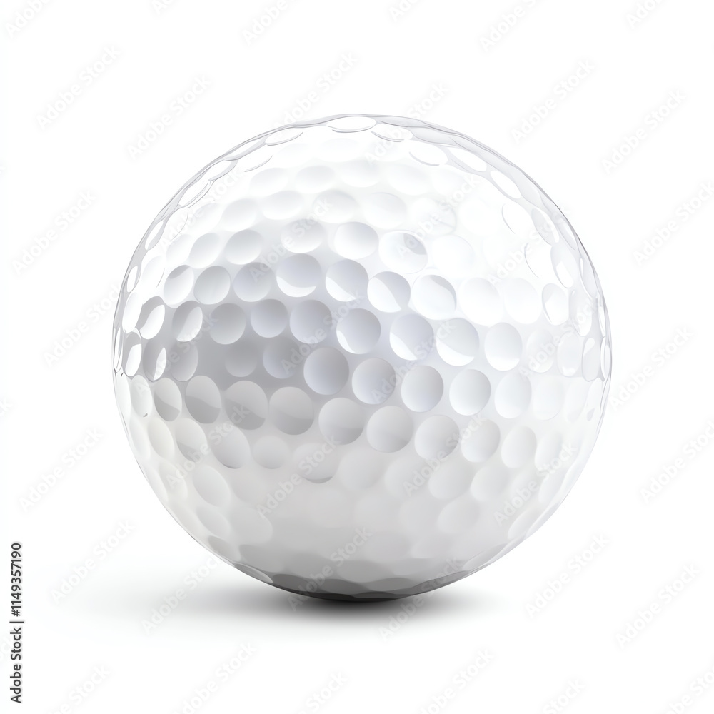 A realistic close-up of a white golf ball on a smooth background. A realistic close-up of a white golf ball on a smooth background.