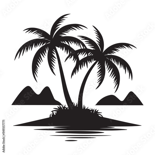 silhouettes of palm trees, palm tree silhouette vector illustration