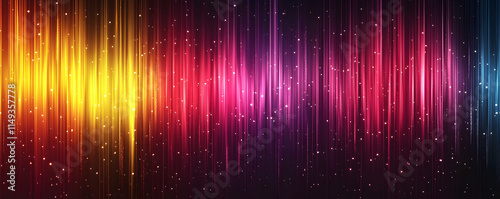 Colorful sound wave visualization with vibrant gradients and sparkles.