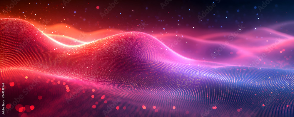 Fototapeta premium Abstract glowing waves in vibrant colors, creating a dynamic visual effect.