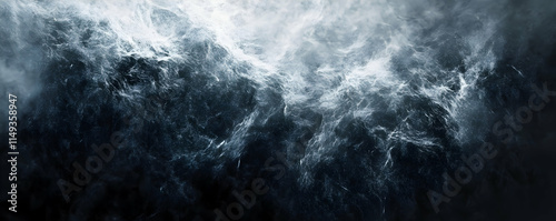 Abstract depiction of turbulent waves and mist, conveying motion and energy.