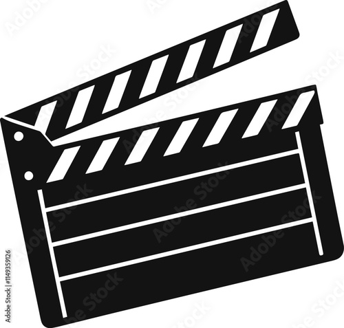 movie clapperboard silhouette vector illustration