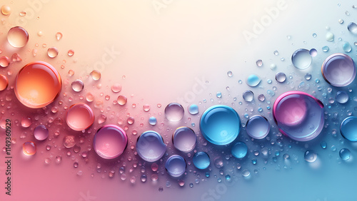 Wallpaper Mural Colorful water drops on a gradient background. Concept of freshness, purity, and beauty. Torontodigital.ca