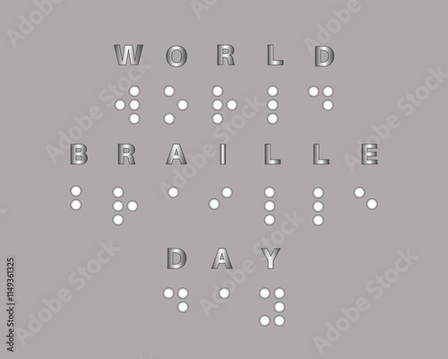 World Braille Day.Braille Language. Blind Reading. Letters for Blind People. Vector Illustration.