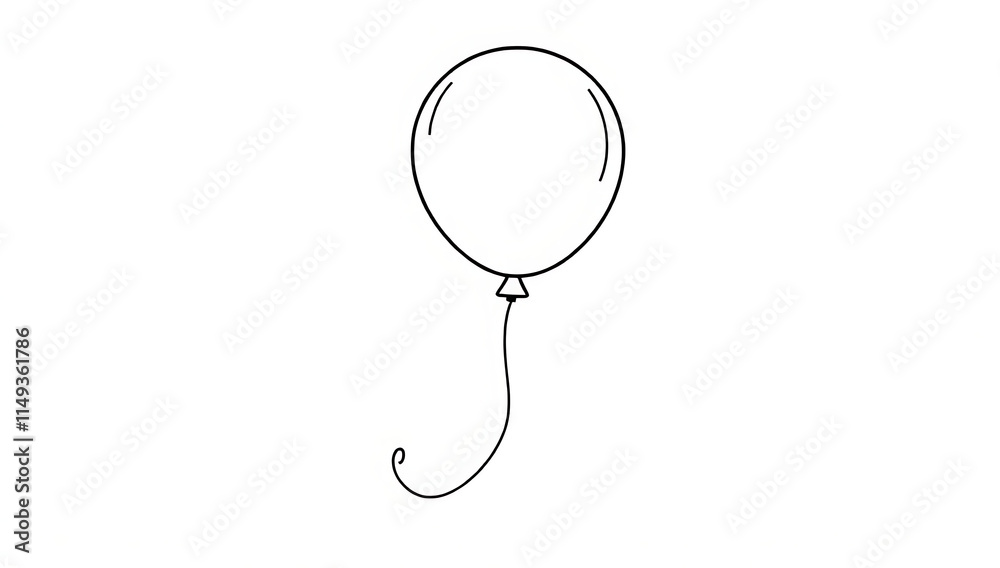 “Simple Balloon with String Outline Only, No Fill Color, Thicker Line” – A doodle of a balloon with a loose string attached, outlined in thick lines and no fill color on a white background.
“Simple Balloon with String Outline Only, No Fill Color, Thicker Line” – A doodle of a balloon with a loose string attached, outlined in thick lines and no fill color on a white background.