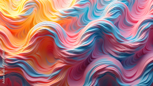 Abstract background with colorful wavy lines. Concept of creativity, imagination, and art.