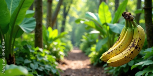 Eine dichte Bananenstr?ucher in einer Gartenhalle, garten, natur photo