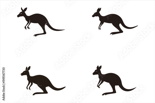 Silhouettes Australian kangaroo photo