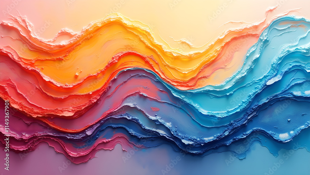 Abstract background with colorful wavy lines. Concept of creativity, imagination, and art. Abstract background with colorful wavy lines. Concept of creativity, imagination, and art.
