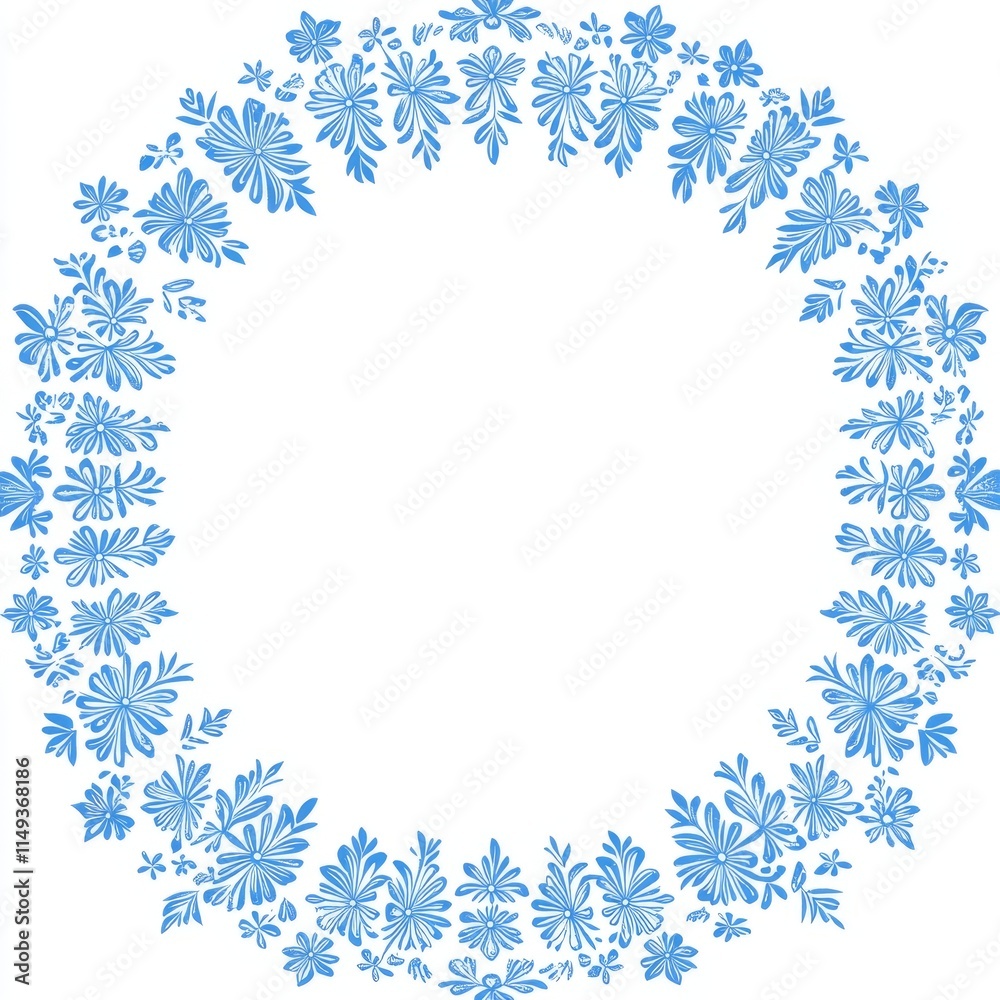 Elegant Blue Floral Wreath Frame Design Element (1) Elegant Blue Floral Wreath Frame Design Element (1)