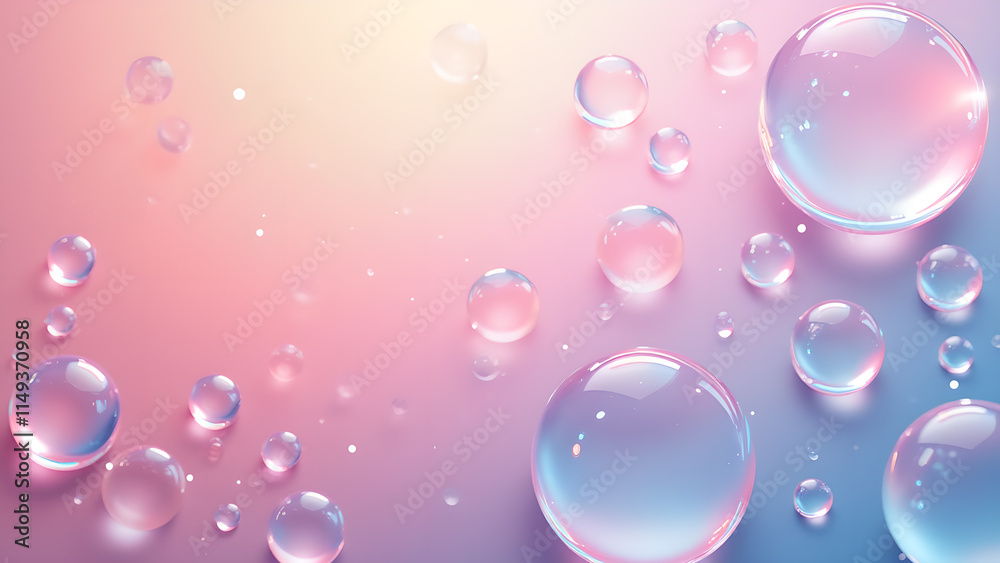 Abstract background with gradient colors and bubbles. Concept of purity, dream, and fantasy. Abstract background with gradient colors and bubbles. Concept of purity, dream, and fantasy.