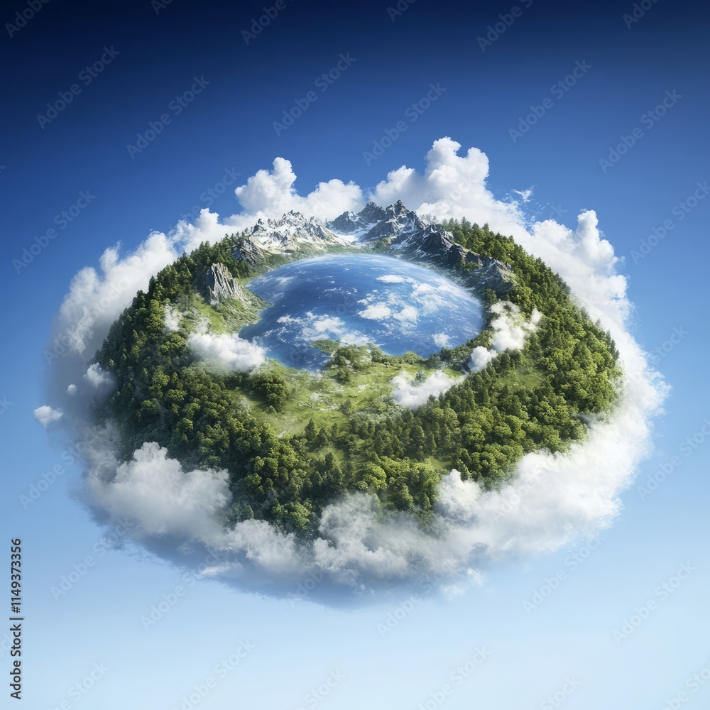 Floating Island Paradise A Miniature World in Clouds Floating Island Paradise A Miniature World in Clouds