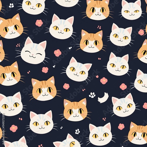 seamless pattern with cats