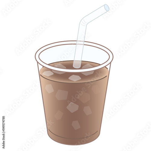 氷が入ったアイスコーヒーのイラスト
