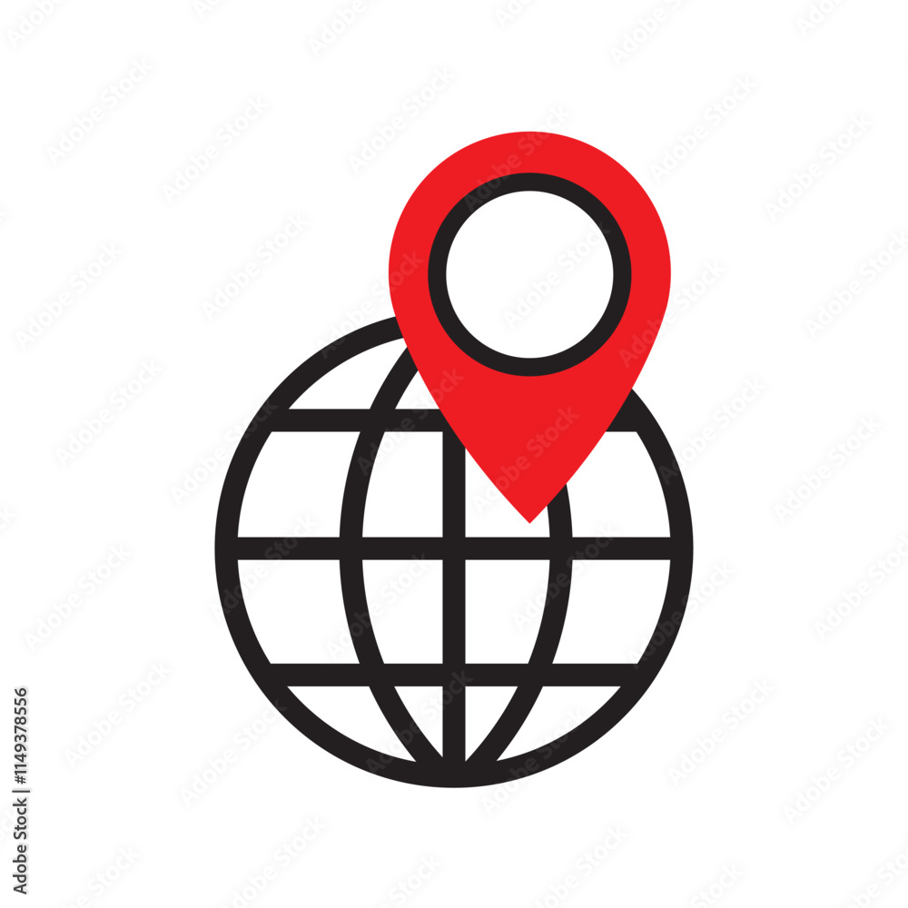IP Adress Location Icon Vector Flat Illustration IP Adress Location Icon Vector Flat Illustration