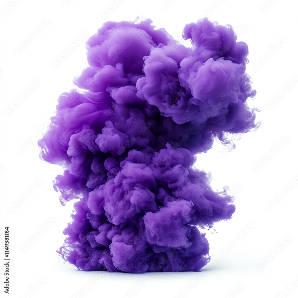 Fototapeta premium Vibrant purple smoke cloud creating an artistic visual effect and dynamic atmosphere.