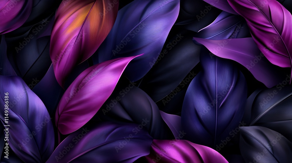 Abstract floral background of deep purple and violet leaves. Abstract floral background of deep purple and violet leaves.
