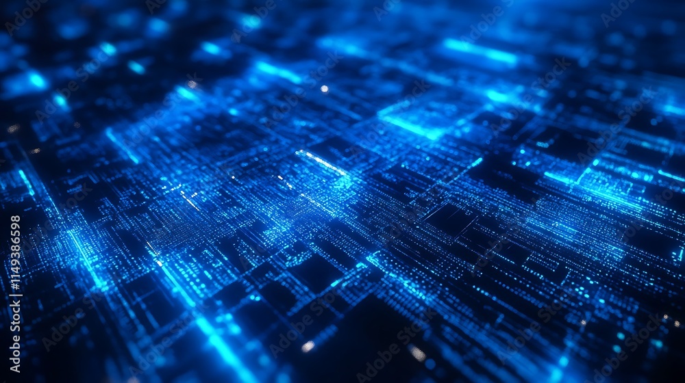 Obraz premium Abstract Digital Data Flow Network Visualization