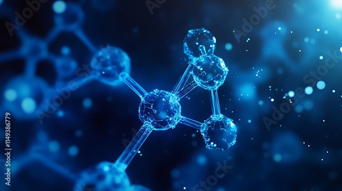 Wallpaper Mural Abstract Blue Molecular Structure Visualization Torontodigital.ca