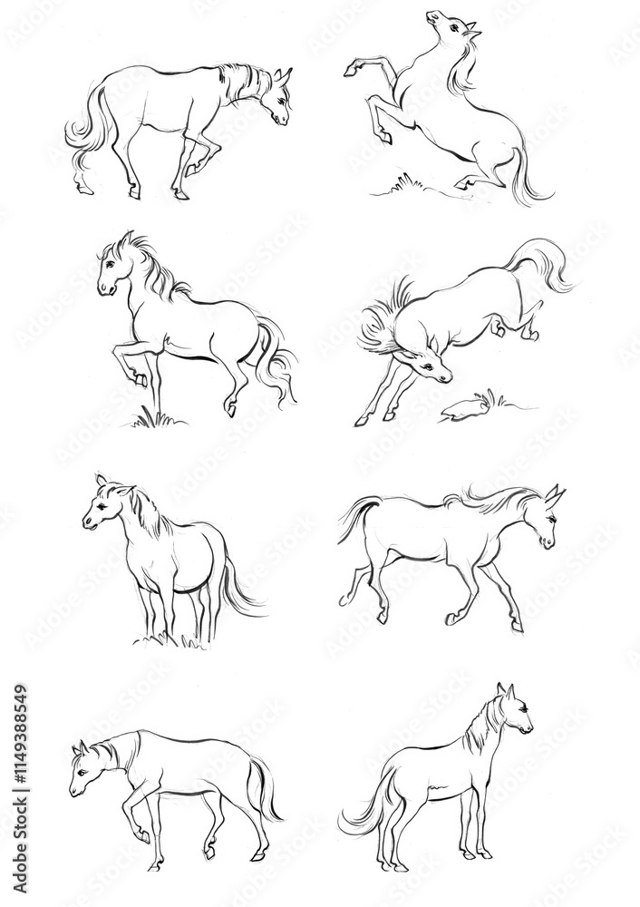 6 Horse, a colouring book for kids, easy to colour, vector illustration, Vector, Annimals
6 Horse, a colouring book for kids, easy to colour, vector illustration, Vector, Annimals