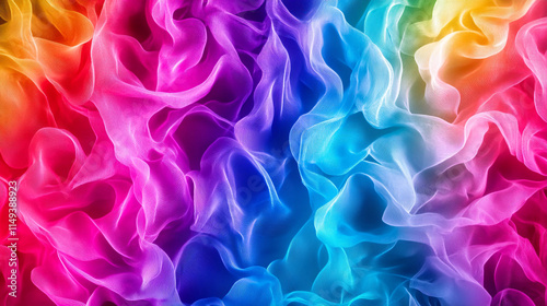 Vibrant abstract background showcasing colorful flowing patterns in bright pink, blue, and yellow hues