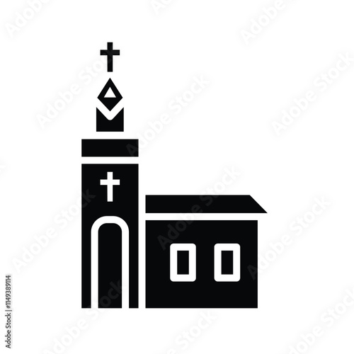 high quality modern church icon  with minimalist design for digital and print projects