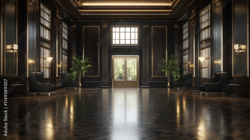 Fototapeta premium Disparity Unveiled: Luxurious Corporate Office vs. Dilapidated Warehouse - Stark Wealth Contrast in 3D Rendered Artwork