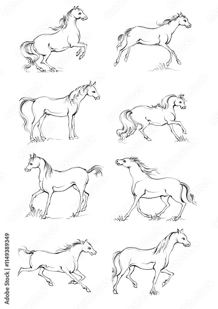 6 Horse, a colouring book for kids, easy to colour, vector illustration, Vector, Annimals
6 Horse, a colouring book for kids, easy to colour, vector illustration, Vector, Annimals