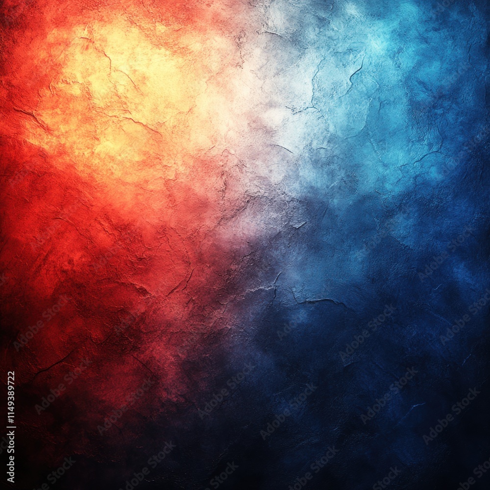 Obraz premium Blue and red background with a yellow and orange line in the middle