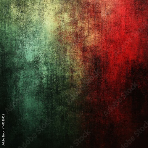 Wall with a green and red background