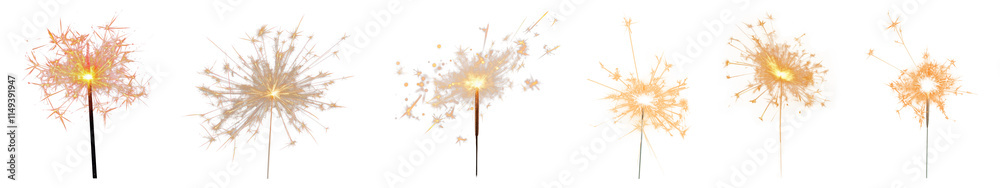 PNG Vibrant sparklers illuminating night, isolated element set, transparent background PNG Vibrant sparklers illuminating night, isolated element set, transparent background