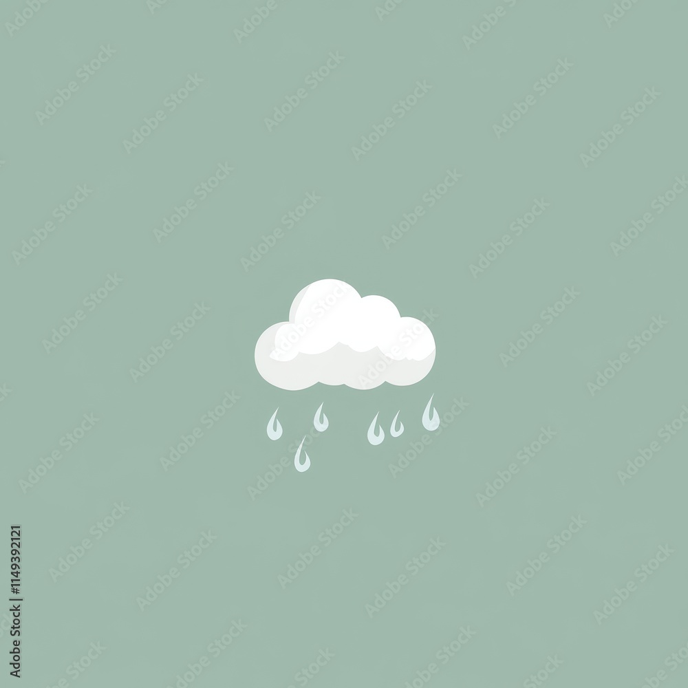 Simple Rainy Day Cloud Illustration Design Simple Rainy Day Cloud Illustration Design