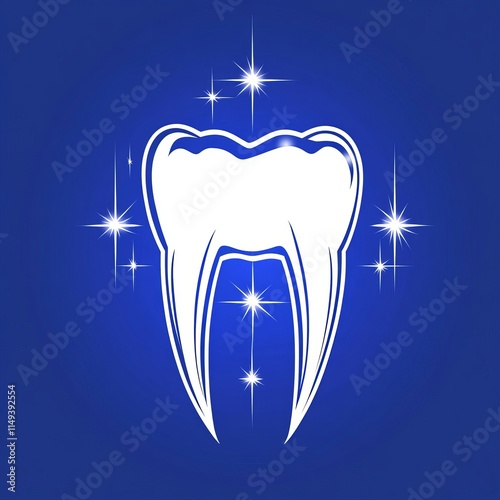 Sparkling Clean Tooth Dental Hygiene and Whitening Icon