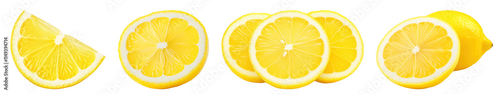 Lemon slice png cut out element set, transparent background Lemon slice png cut out element set, transparent background